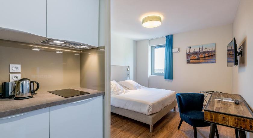 舒适双人一室公寓(1至2位成人 波尔多马恩全套房酒店 圣让火车站