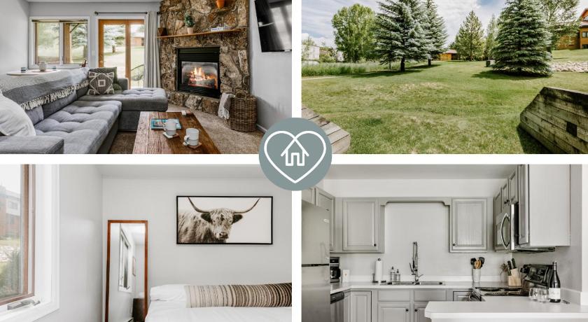 Chic Condo - King Bed - Patio, Hot Tub, Free Bus