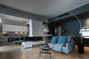 Grey and White Two Bedroom Apartment Free Parking room in The H Experience Apartments Athens