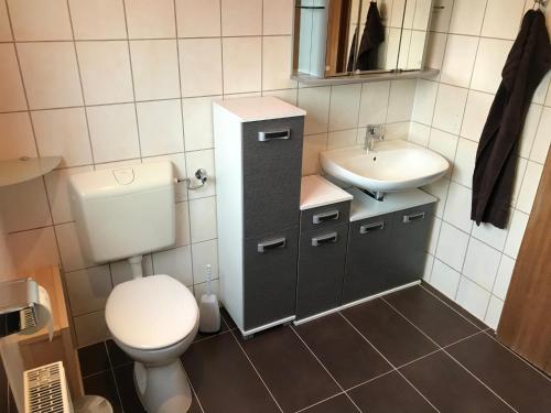ห้องน้ำ, Ferienwohnung Mittel-Grundau in กรุนเดา ห้องน้ำ, Ferienwohnung Mittel-Grundau in กรุนเดา