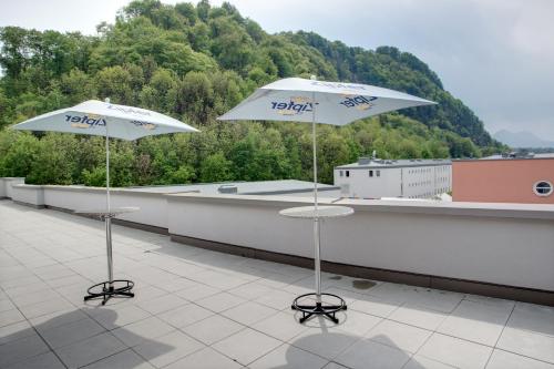 Erkély/terasz, MEININGER Hotel Salzburg City Center in Salzburg Erkély/terasz, MEININGER Hotel Salzburg City Center in Salzburg