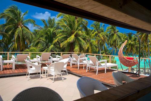 Balcony/terrace, Kaani Beach Hotel at Maafushi in South Male Atoll Balcony/terrace, Kaani Beach Hotel at Maafushi in South Male Atoll