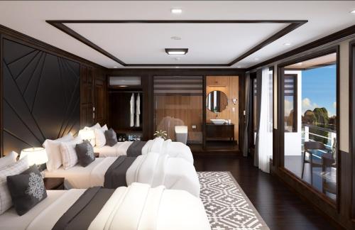 Guestroom, La Regina Legend Cruise in Hạ Long Guestroom, La Regina Legend Cruise in Hạ Long