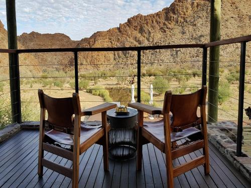 Balkon/Terrasse, Tutwa Desert Lodge in Bladgrond Balkon/Terrasse, Tutwa Desert Lodge in Bladgrond