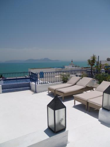 Balcony/terrace, Dar Fatma in Sidi Bou Said Balcony/terrace, Dar Fatma in Sidi Bou Said