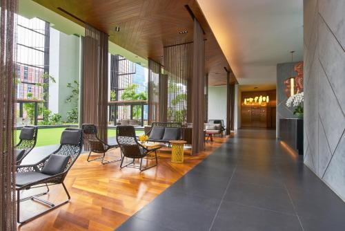 Lobby, Oasia Hotel Downtown Singapore by Far East Hospitality in CBD Lobby, Oasia Hotel Downtown Singapore by Far East Hospitality in CBD