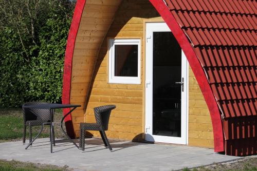 Balcony/terrace, Luxe Eco Pod op Camping de Stal in Drijber Balcony/terrace, Luxe Eco Pod op Camping de Stal in Drijber