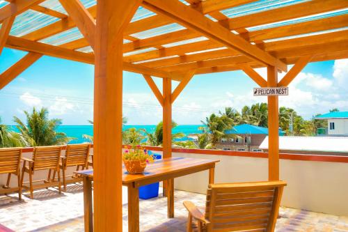 balkon/terras, Jan's Hotel in Caye Caulker balkon/terras, Jan's Hotel in Caye Caulker