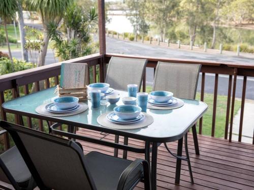 Balcony/terrace, Kookas Nest - waterfront home, tranquil setting in Dunbogan Balcony/terrace, Kookas Nest - waterfront home, tranquil setting in Dunbogan