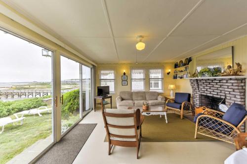 Beachfront West Yarmouth Cottage with Deck and Views!
