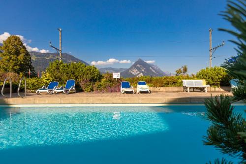 Swimming pool, Seehusli near Interlaken, Grindelwald and Lauterbrunnen in Därligen Swimming pool, Seehusli near Interlaken, Grindelwald and Lauterbrunnen in Därligen
