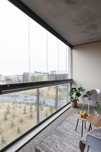 Balcony/terrace, SleepWell Apartment Rio with private sauna and parking in Ruoholahti Balcony/terrace, SleepWell Apartment Rio with private sauna and parking in Ruoholahti