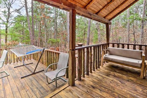 Broken Bow Log Cabin with Fire Pit, Pond, and Deck! in De Queen Broken Bow Log Cabin with Fire Pit, Pond, and Deck! in De Queen