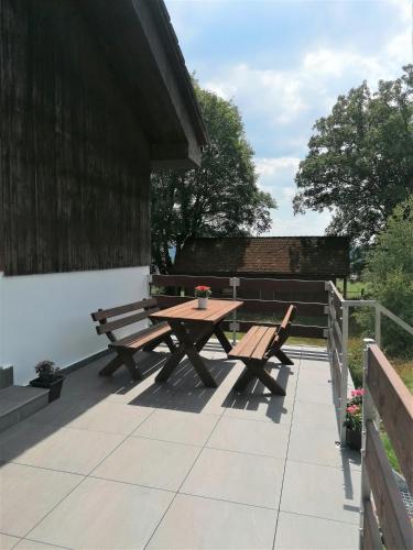 balkon/terras, Čertova chata - apartmán Čerťák (Certova chata - apartman Certak) in Železná Ruda balkon/terras, Čertova chata - apartmán Čerťák (Certova chata - apartman Certak) in Železná Ruda