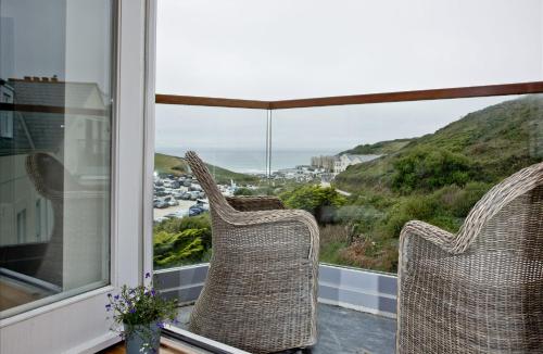 balkong/terrass, 10 The Whitehouse, Watergate Bay in Tregurrian balkong/terrass, 10 The Whitehouse, Watergate Bay in Tregurrian