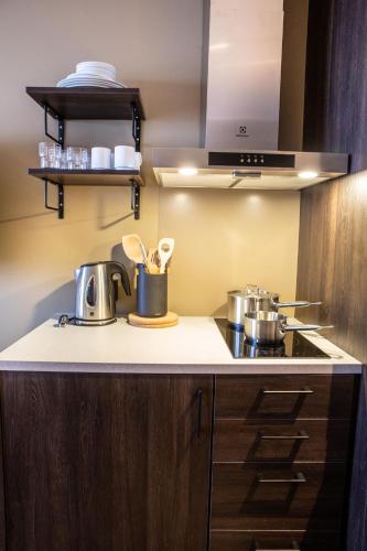ห้องครัว, Syv Søstre Apartments in ซานเนสโยน ห้องครัว, Syv Søstre Apartments in ซานเนสโยน
