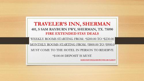 Travelers Inn Sherman 