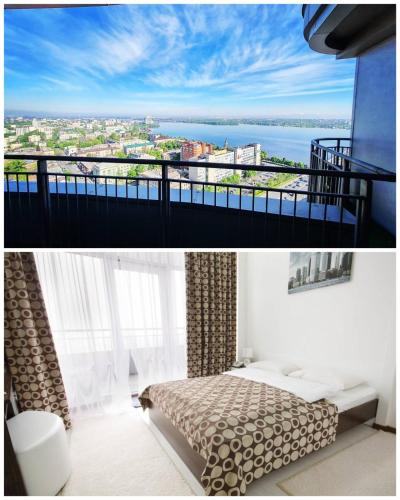 Balkon/teras, SkyTech Most City Hotel 19 floor PANORAMIC VIEW in Dnipro Balkon/teras, SkyTech Most City Hotel 19 floor PANORAMIC VIEW in Dnipro