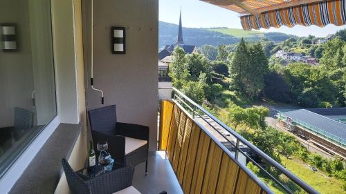 Balcony/terrace, FeWo Waldblick in Waxweiler Balcony/terrace, FeWo Waldblick in Waxweiler