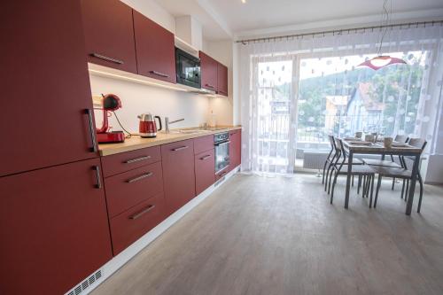 keuken, Horský apartmán Nový Javor - s možností využití wellness (Horsky apartman Novy Javor - s moznosti vyuziti wellness) in Železná Ruda keuken, Horský apartmán Nový Javor - s možností využití wellness (Horsky apartman Novy Javor - s moznosti vyuziti wellness) in Železná Ruda