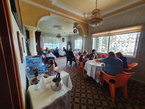Restaurant, Full Panorama To Archaeological Site Jarash in Jerash Restaurant, Full Panorama To Archaeological Site Jarash in Jerash