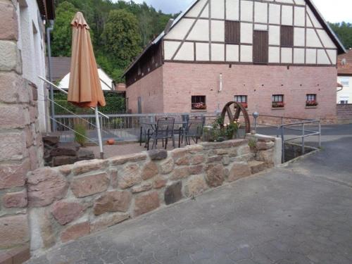 Balcony/terrace, Ferienhaus Zur kleinen Kneipe in Fladungen Balcony/terrace, Ferienhaus Zur kleinen Kneipe in Fladungen