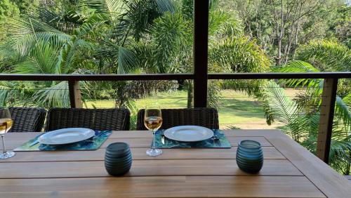 Balcony/terrace, Pidgeonberry Retreat - Peaceful Escape 21 Acres with Cascading Creek in Crystal Creek Balcony/terrace, Pidgeonberry Retreat - Peaceful Escape 21 Acres with Cascading Creek in Crystal Creek