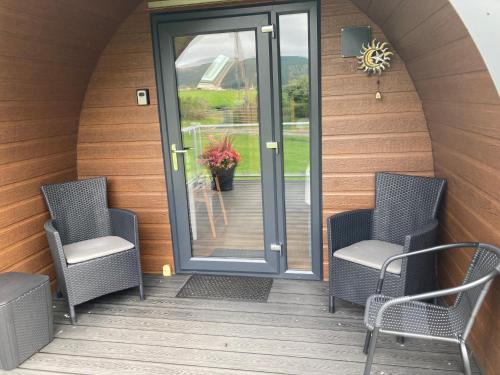 Balcony/terrace, Robins Nest Glamping Pod with Hot Tub in Keith Balcony/terrace, Robins Nest Glamping Pod with Hot Tub in Keith