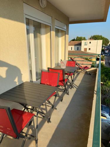 Balcony/terrace, Appartement T2 4 Pers - Bord de Mer in Le Grau-du-Roi Balcony/terrace, Appartement T2 4 Pers - Bord de Mer in Le Grau-du-Roi