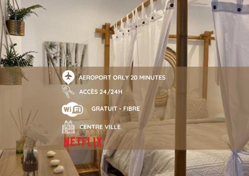 Bed, PARENTHESE LOVE - Bali Mon Amour Suite Balneo SPA Proche Orly-Paris in La Ville-du-Bois Bed, PARENTHESE LOVE - Bali Mon Amour Suite Balneo SPA Proche Orly-Paris in La Ville-du-Bois