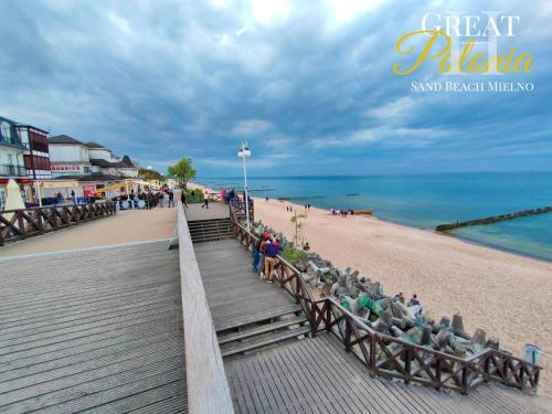 Strand, Great Polonia Sand Beach Mielno in Mielno Strand, Great Polonia Sand Beach Mielno in Mielno