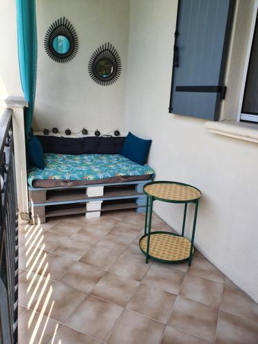 Erkély/terasz, Gîte " La Petite Compsoise " (Gite " La Petite Compsoise ") in Comps Erkély/terasz, Gîte " La Petite Compsoise " (Gite " La Petite Compsoise ") in Comps