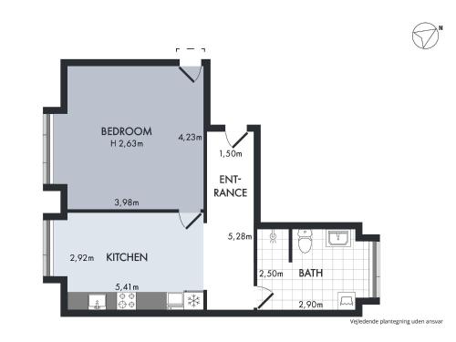 Κατόψεις, Cozy 1-bedroom apartment in the center of Roskilde in Ρόσκιλντε Κατόψεις, Cozy 1-bedroom apartment in the center of Roskilde in Ρόσκιλντε
