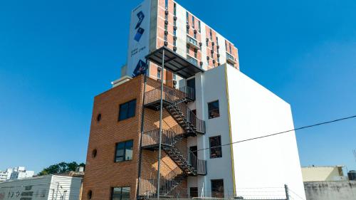 Exterior view, Modern Industrial Style Apartments by Tribu San Martin in Guadalajara Exterior view, Modern Industrial Style Apartments by Tribu San Martin in Guadalajara