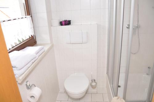 ห้องน้ำ, Cafe Hoyer Pension und Appartements in อัพโพลดา ห้องน้ำ, Cafe Hoyer Pension und Appartements in อัพโพลดา