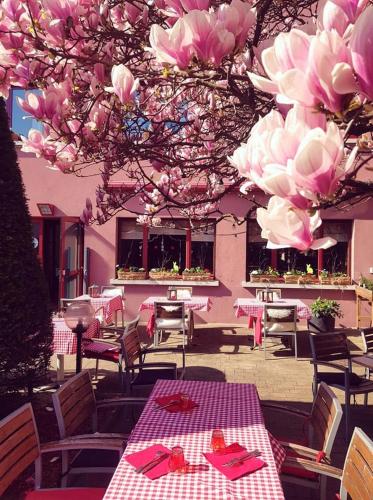 balkon/terras, Hotel Restaurant Aux Sapins in Thann balkon/terras, Hotel Restaurant Aux Sapins in Thann