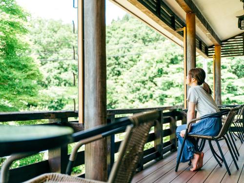Balcony/terrace, 津川温泉 清川高原保養センター in Aga Balcony/terrace, 津川温泉 清川高原保養センター in Aga