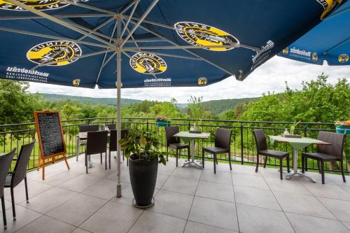Balcony/terrace, Hotel Landgasthof Oberschnorrhof in Dammbach Balcony/terrace, Hotel Landgasthof Oberschnorrhof in Dammbach