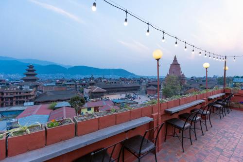 Uitzicht, Vajra Guest House in Bhaktapur Uitzicht, Vajra Guest House in Bhaktapur