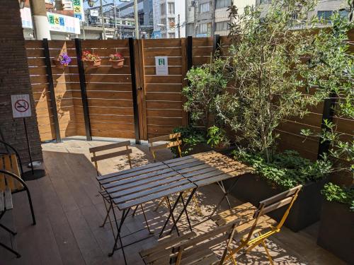 Balcony/terrace, Hostel JIN near Nishi Kujo Train Station Balcony/terrace, Hostel JIN near Nishi Kujo Train Station