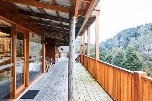 Balcony/terrace, Peppers Cradle Mountain Lodge in Cradle Mountain Balcony/terrace, Peppers Cradle Mountain Lodge in Cradle Mountain