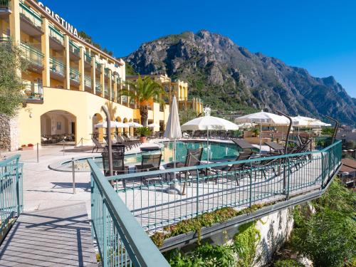Balkon/teras, Hotel Cristina in Limone sul Garda Balkon/teras, Hotel Cristina in Limone sul Garda