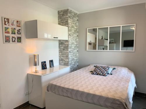 Joli studio climatisé avec Jardin dans résidence avec piscine