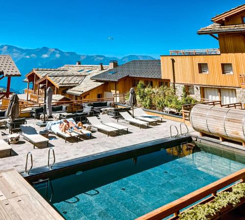 Kilátás, Grandes Rousses Hotel & Spa in L'Alpe d'Huez Kilátás, Grandes Rousses Hotel & Spa in L'Alpe d'Huez