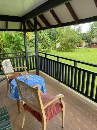 Balcony/terrace, Pension Reva Teahupoo in Toanoano Balcony/terrace, Pension Reva Teahupoo in Toanoano