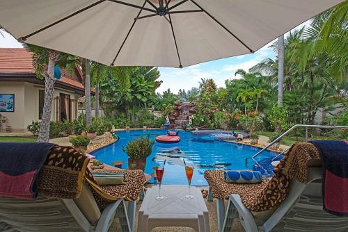 This photo about Relaxing Palms Pool Villa 4 Bed shared on HyHotel.com