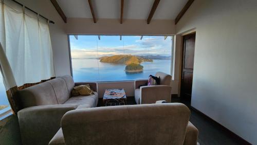 Uitzicht, Inti Illimani Lodge in Yumani Uitzicht, Inti Illimani Lodge in Yumani