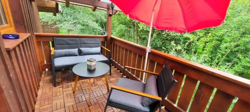 陽台/露台, Ferienwohnung Wildgatter in 格拉芬維森 陽台/露台, Ferienwohnung Wildgatter in 格拉芬維森