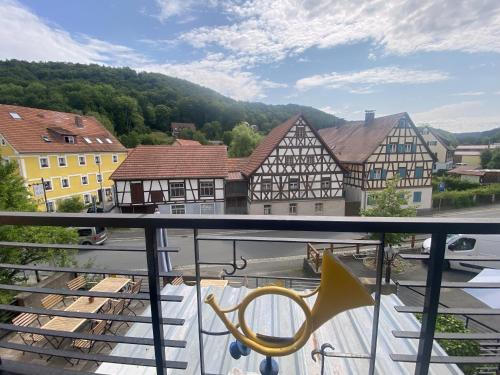 Balcony/terrace, Gasthof Hotel zur Post in Egloffstein Balcony/terrace, Gasthof Hotel zur Post in Egloffstein