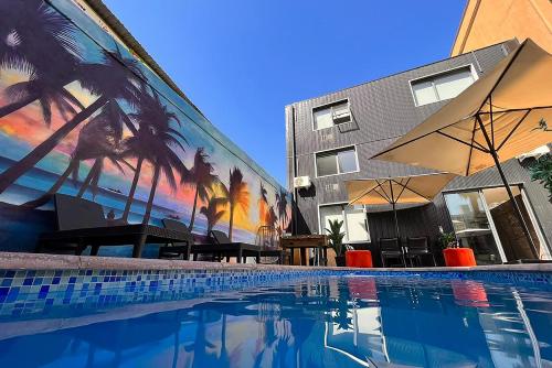 Piscina, Hostal Boutique Black Cat in Santiago del Cile Piscina, Hostal Boutique Black Cat in Santiago del Cile